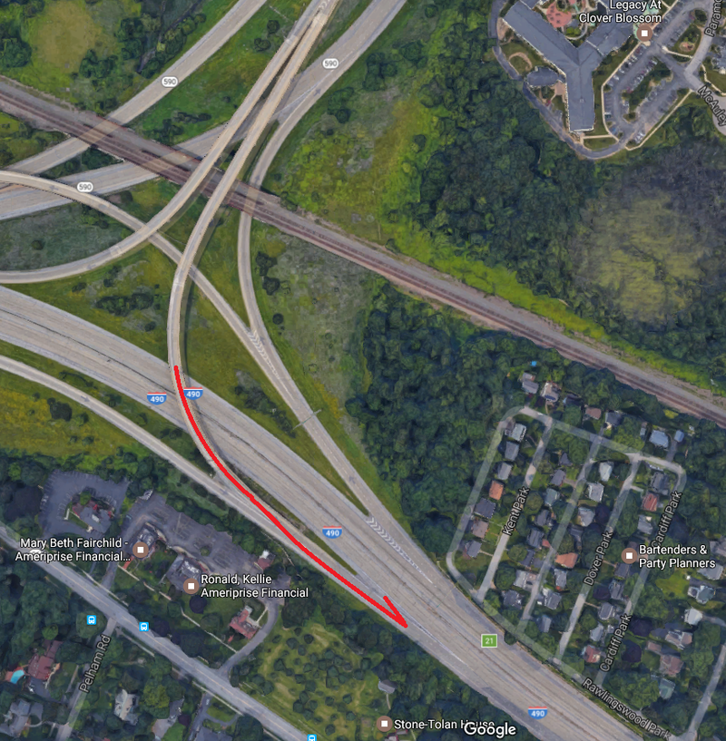 the red line is the line I was driving and where I ended up